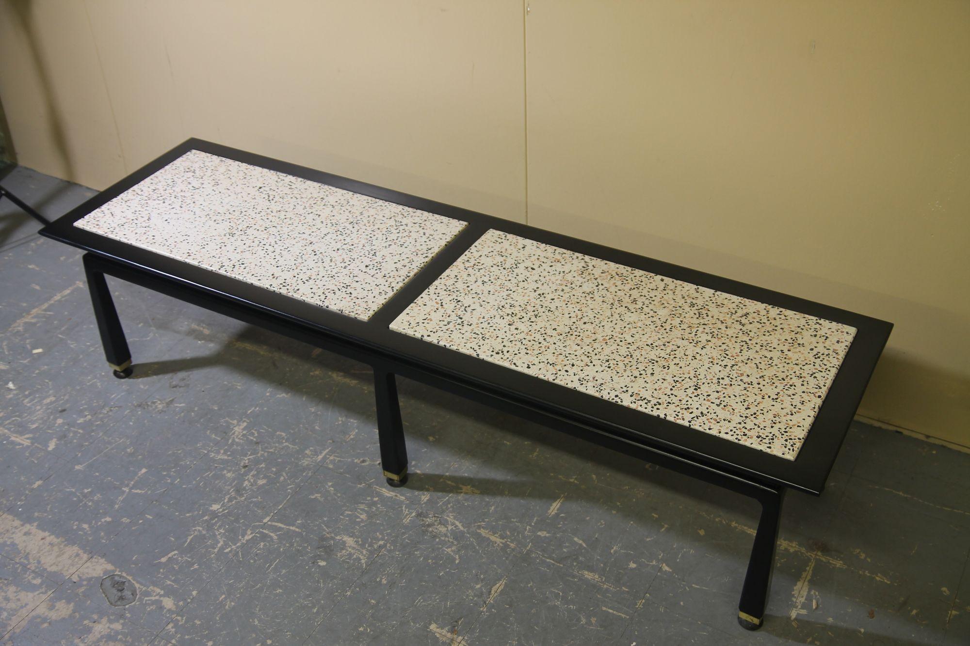 Mid-Century Modern Harvey Probber Asian Style Coffee Table With Terrazzo Inlays For Sale