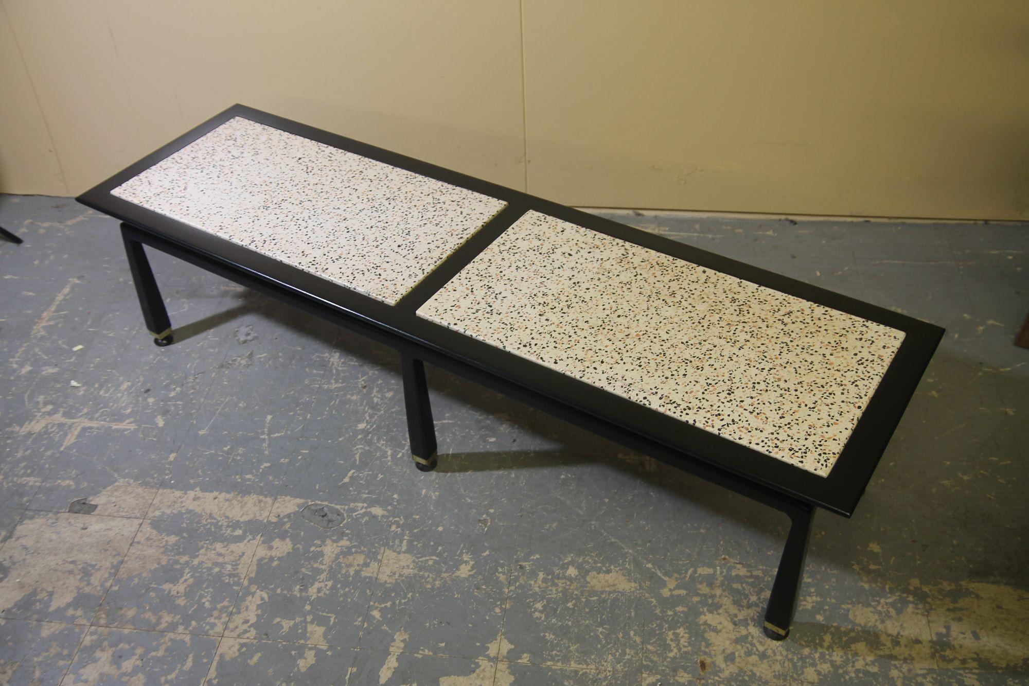 Harvey Probber Asian Style Coffee Table With Terrazzo Inlays For Sale 2