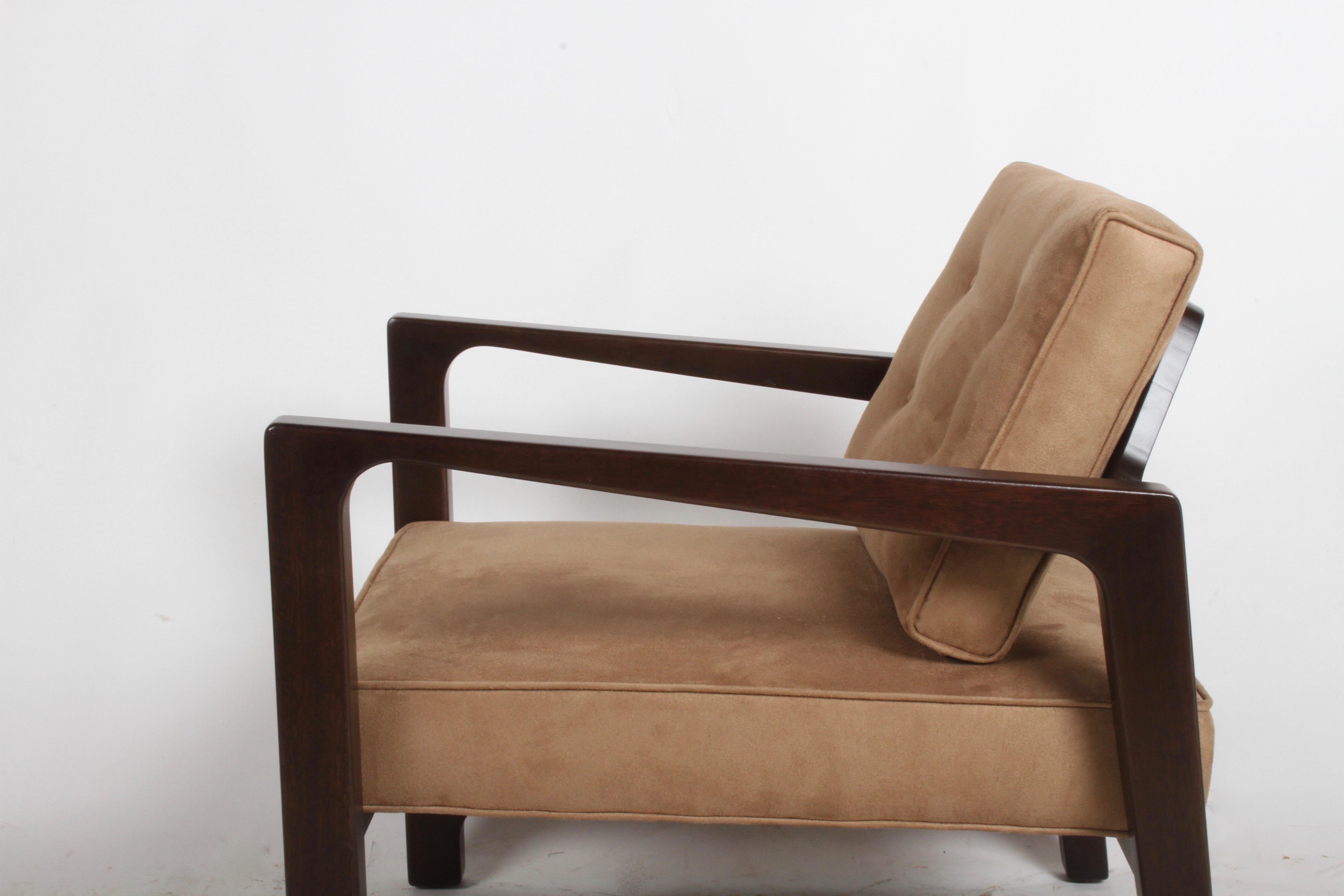 Suede Harvey Probber Asymmetrical Lounge Chair