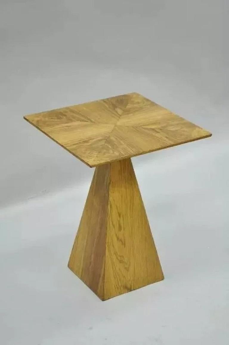 Harvey Probber attributed Mid-Century Modern Wenge Wood Pyramid Occasional Side Table. Item features a sculptural pyramid form, beautiful wood grain, clean modernist lines. Unmarked. Circa Mid 20th Century. Measurements: 20.5