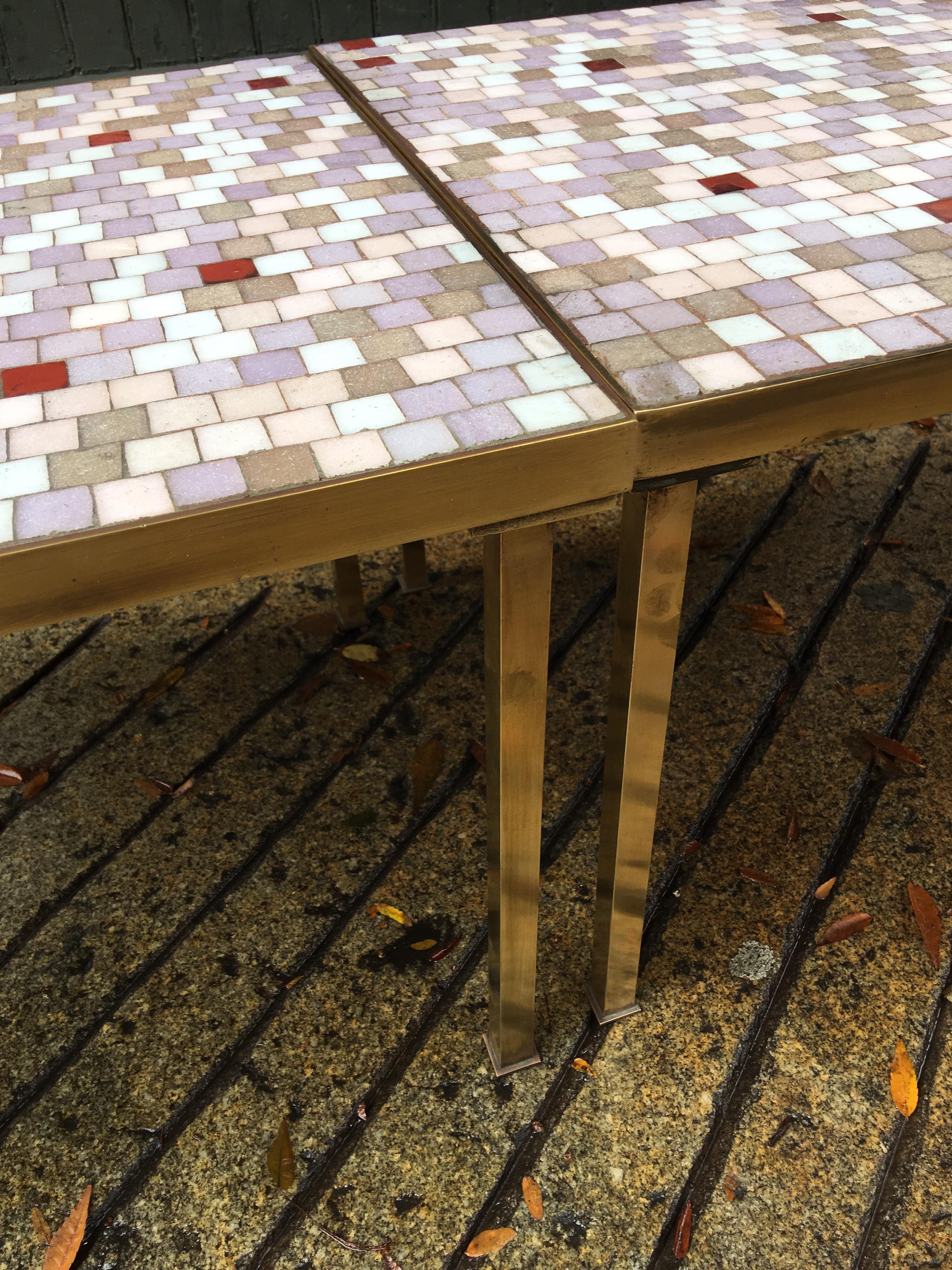 Harvey Probber Style Tile Top Tables In Good Condition In Philadelphia, PA
