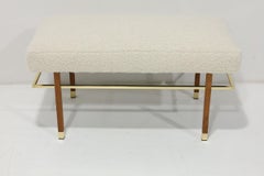 Harvey Probber Bench in Holly Hunt Upholstery with Brass Trim