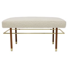 Used Harvey Probber Bench in Holly Hunt Upholstery with Brass Trim
