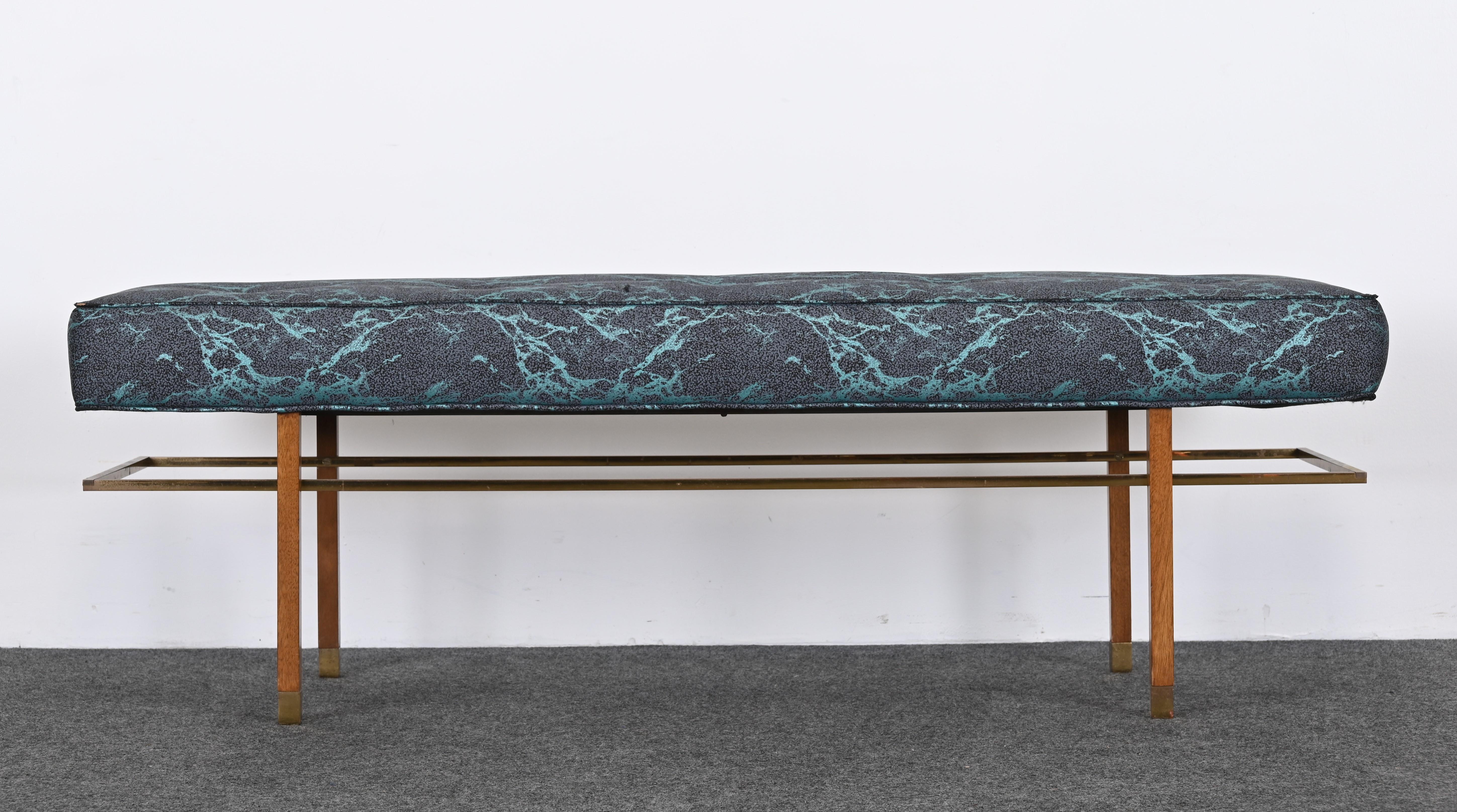 Mid-Century Modern Harvey Probber Bench with Brass Accents, 1955