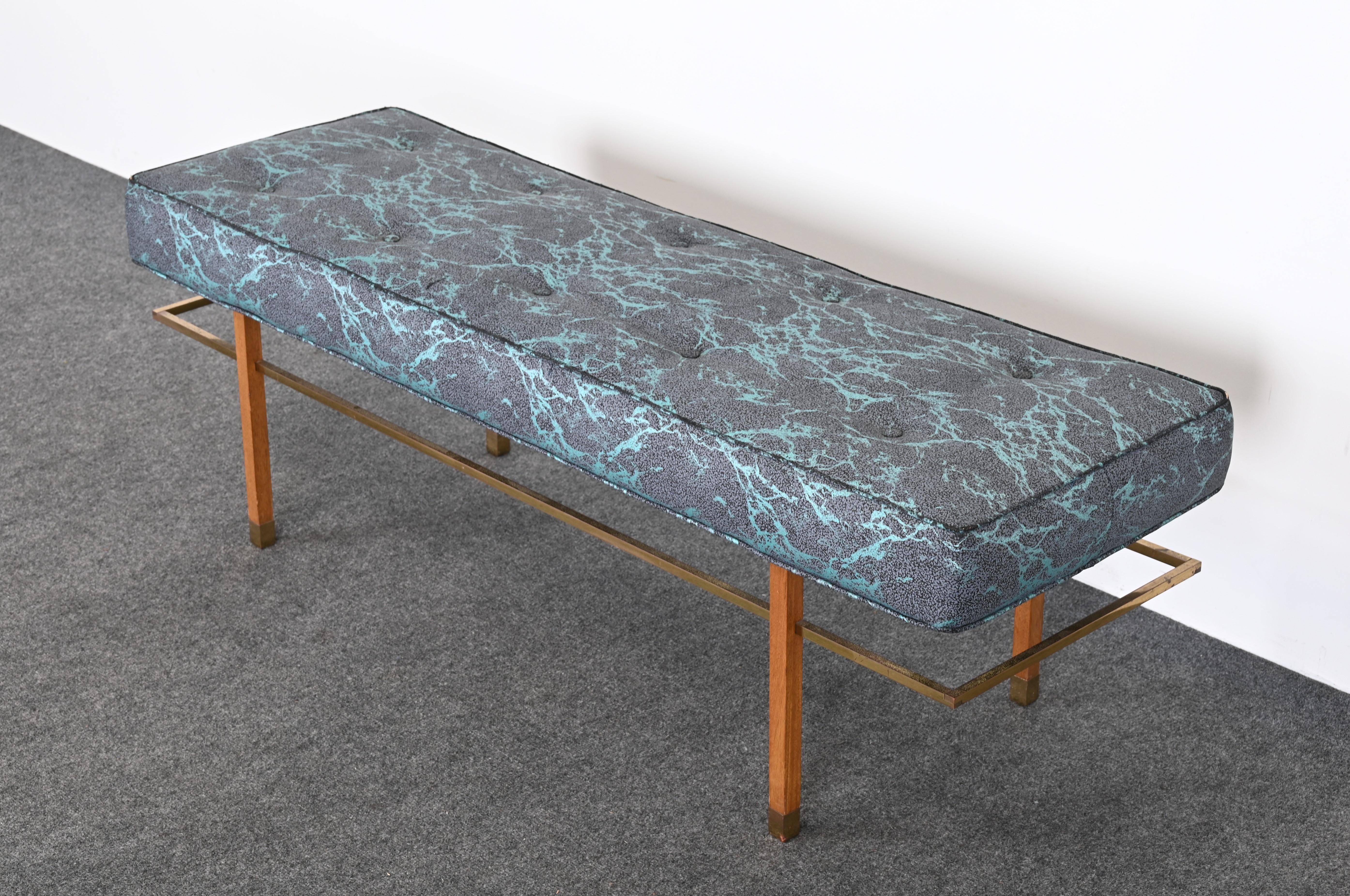 Mid-20th Century Harvey Probber Bench with Brass Accents, 1955