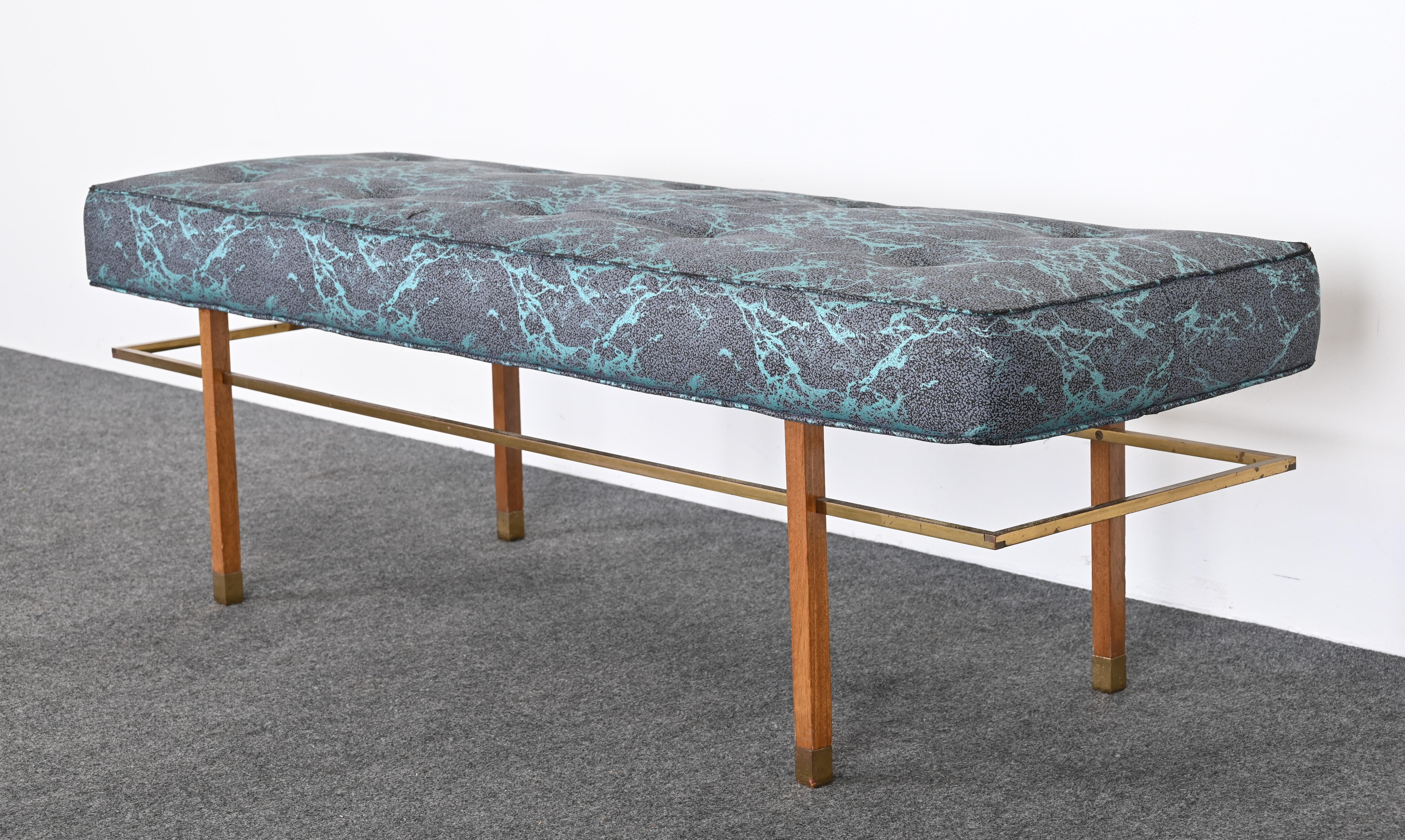Harvey Probber Bench with Brass Accents, 1955 1