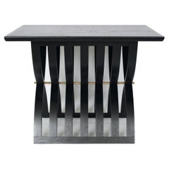Harvey Probber Black Enamel X Base End Table, Circa 1960