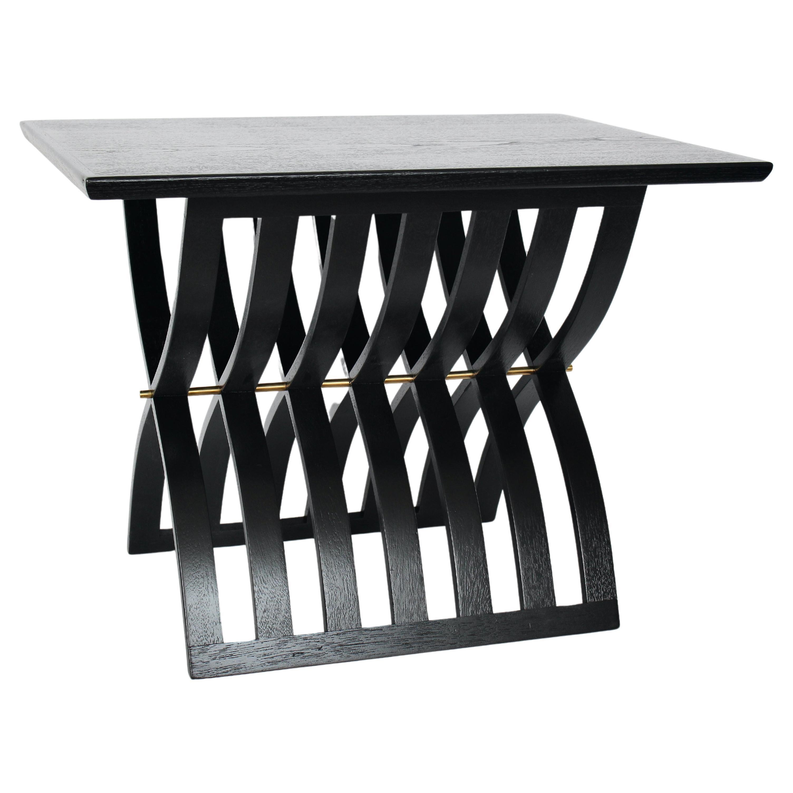 Harvey Probber Black Enamel X Base End Table, Circa 1960