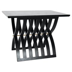 Harvey Probber Black Enamel X Base End Table, Circa 1960