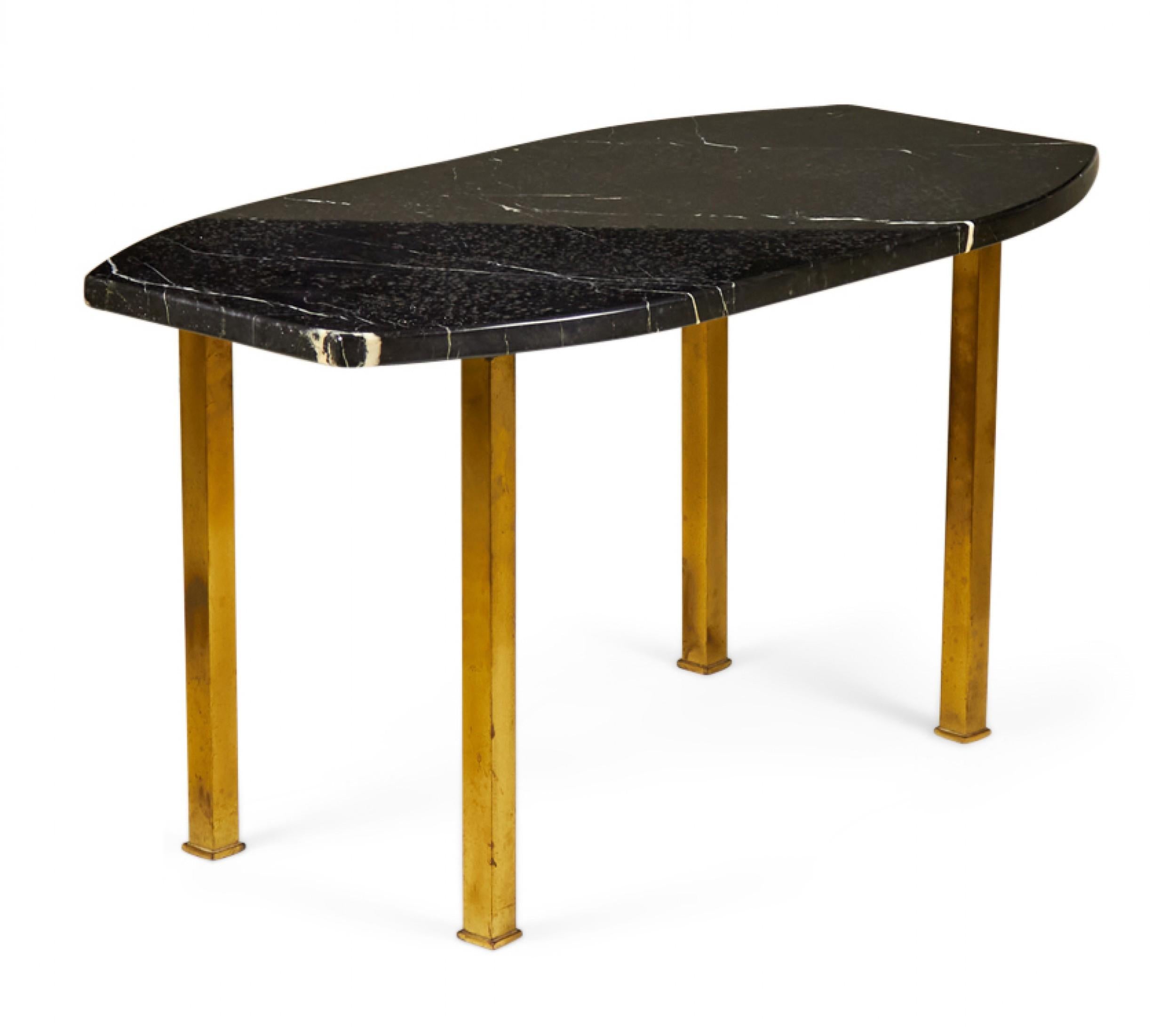 Mid-Century Modern Harvey Probber Black Marble and Brass Cocktail / Coffee Table For Sale