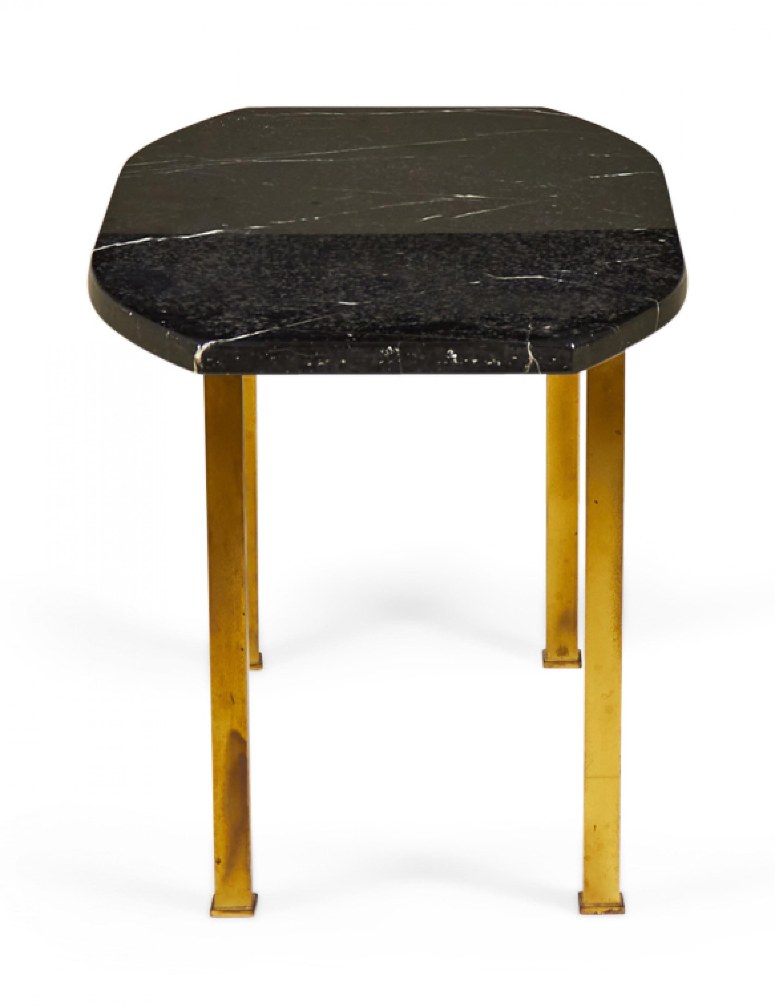 20th Century Harvey Probber Black Marble and Brass Cocktail / Coffee Table For Sale