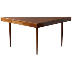 Harvey Probber Bleached Mahogany Triangular Table