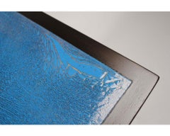 Harvey Probber Blue Enameled Copper and Espresso Mahogany Side Tables 1960s