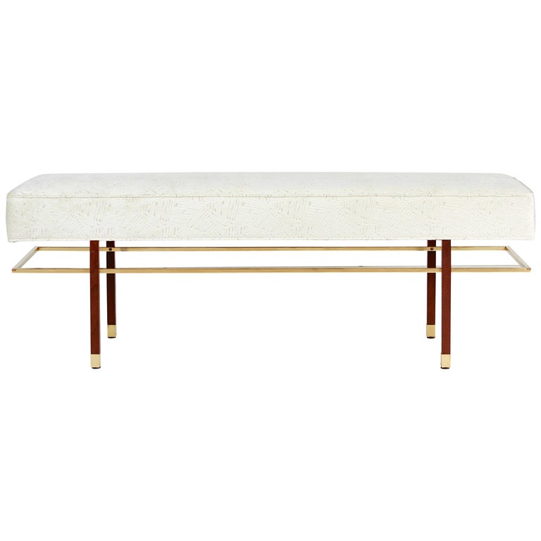 Harvey Probber Brass Frame Bench at 1stdibs