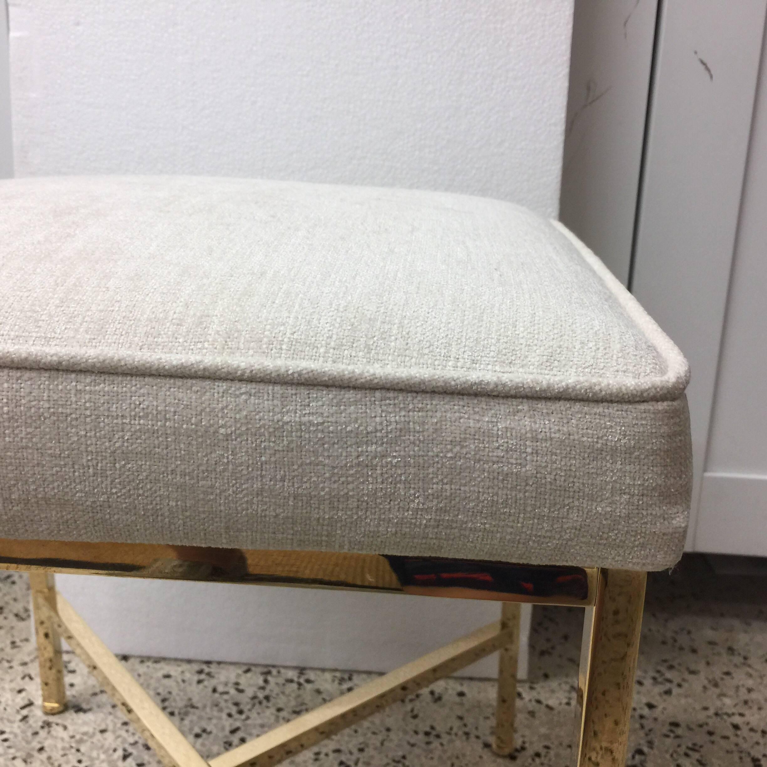 American Harvey Probber Brass X-Base Stool or Bench