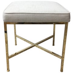 Harvey Probber Brass X-Base Stool or Bench