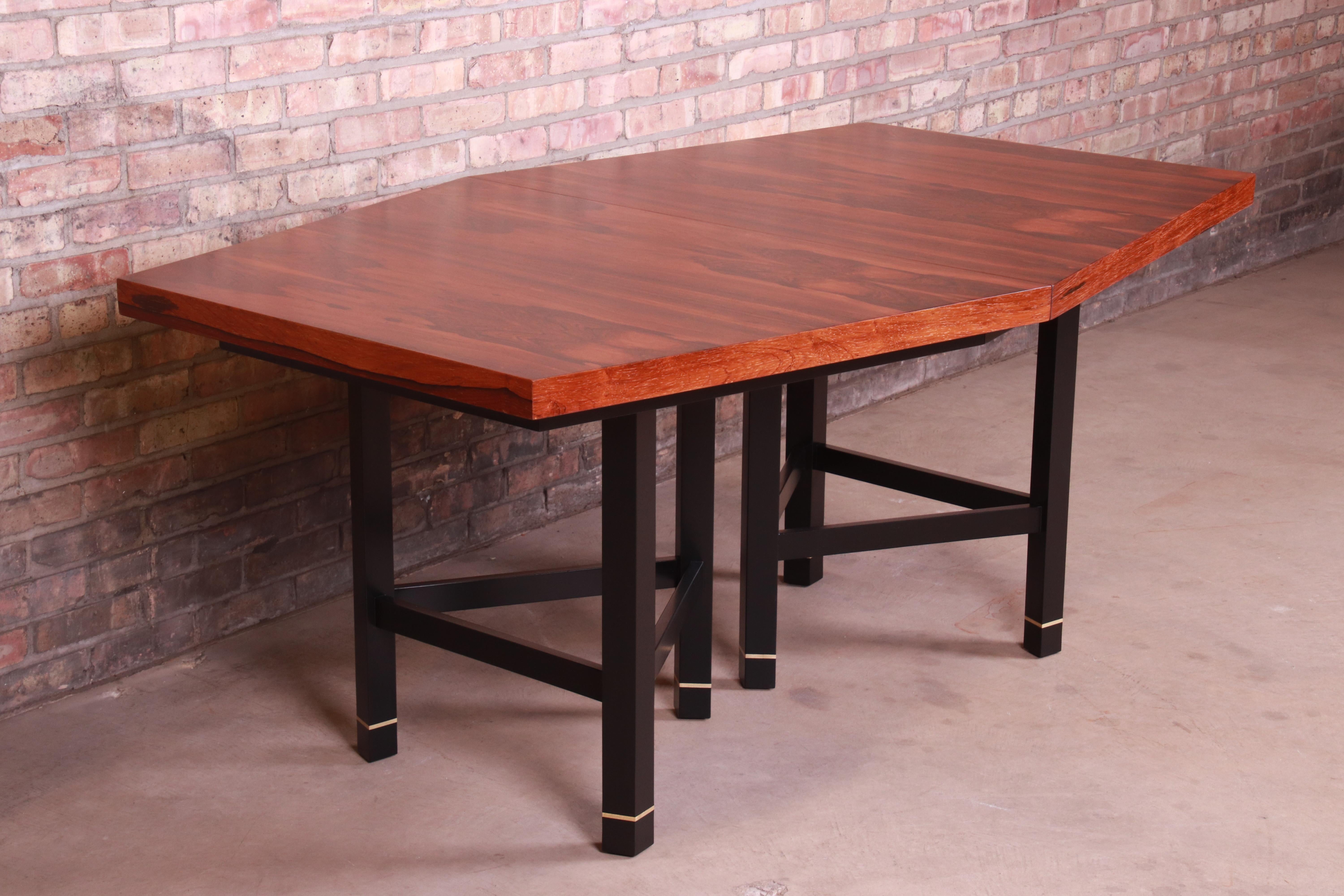 Harvey Probber Brazilian Rosewood Boat-Shaped Extension Dining Table, Restored For Sale 7