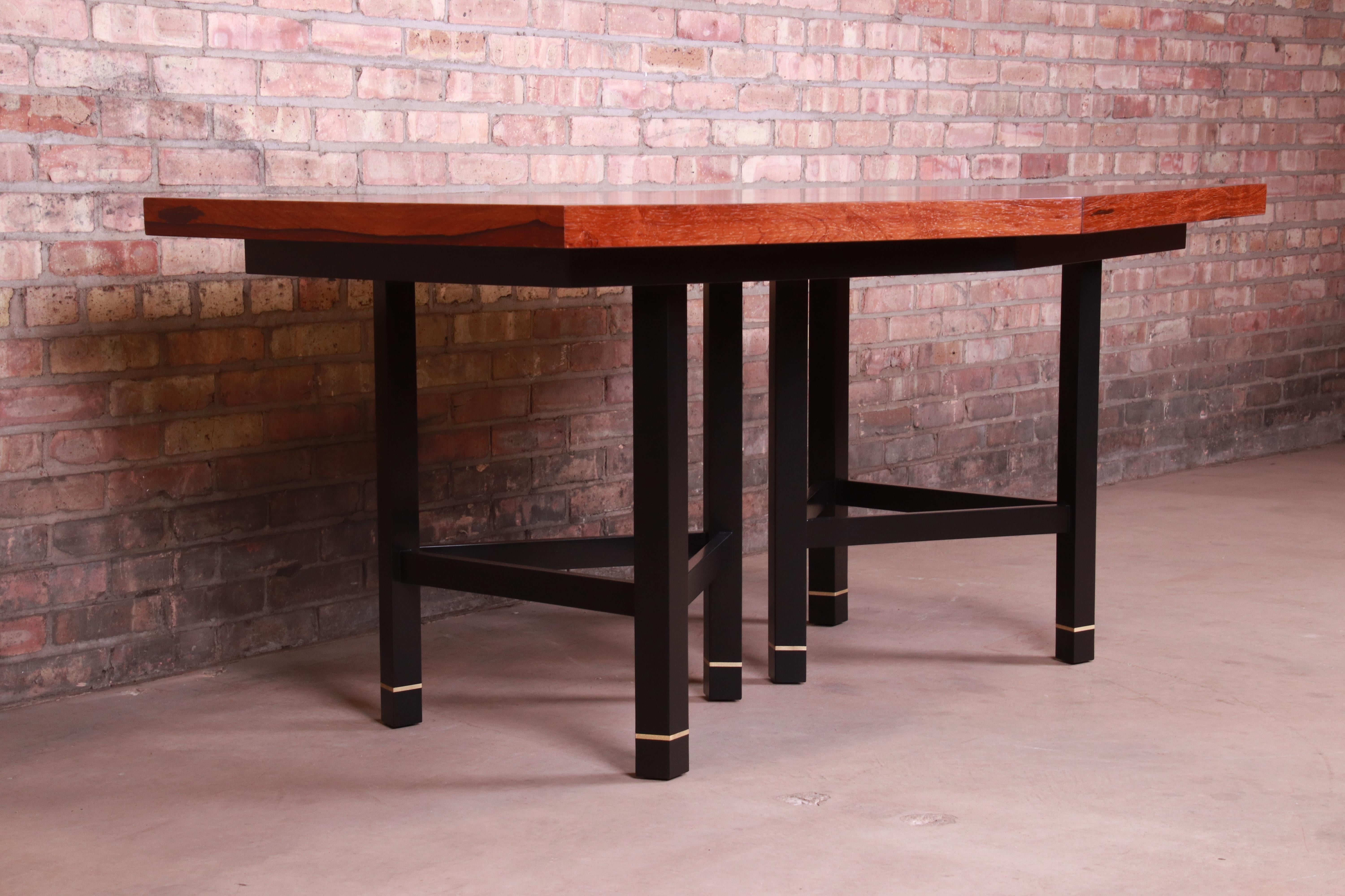 Harvey Probber Brazilian Rosewood Boat-Shaped Extension Dining Table, Restored For Sale 8