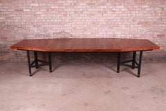 Harvey Probber Brazilian Rosewood Boat-Shaped Extension Dining Table, Restored