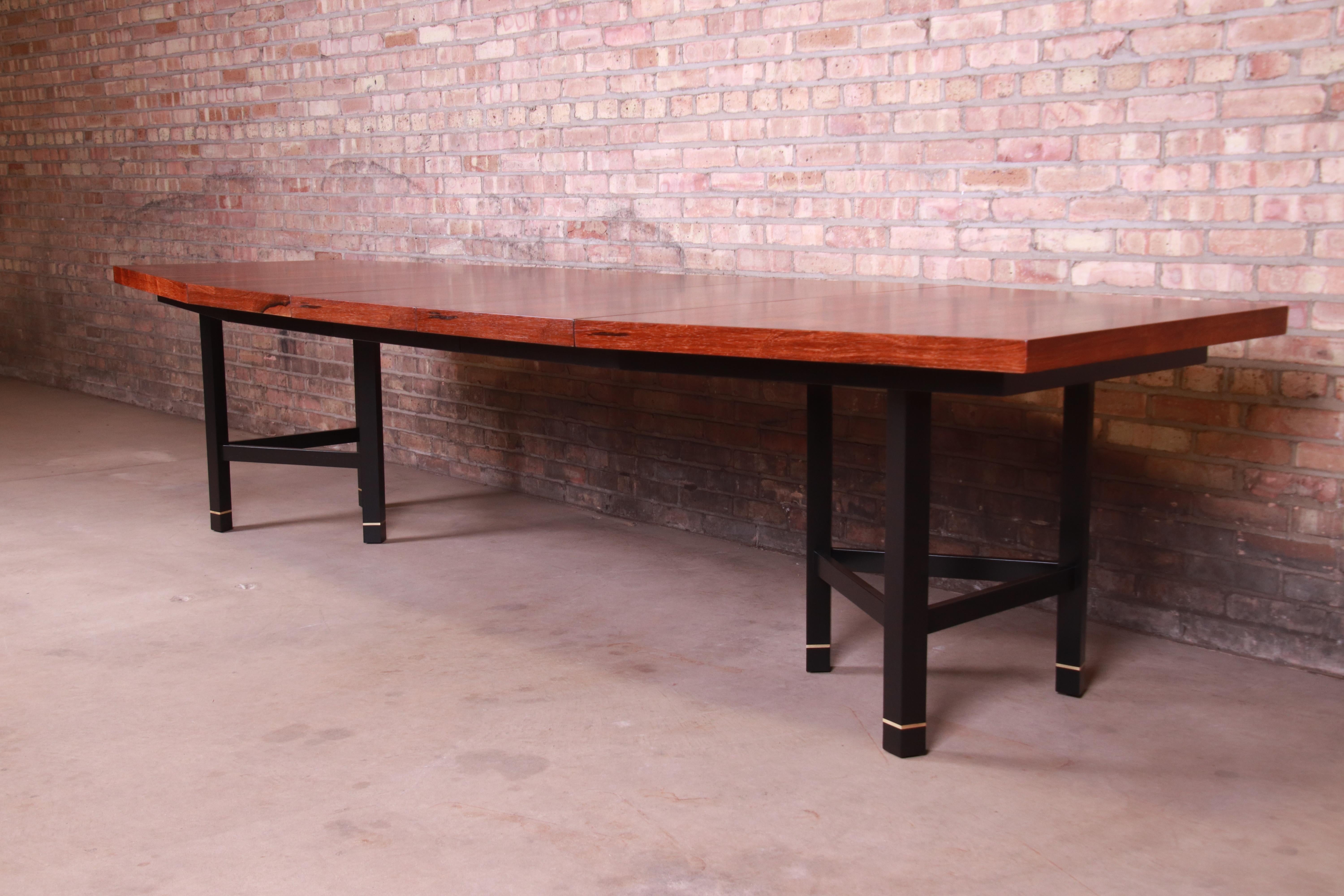 American Harvey Probber Brazilian Rosewood Boat-Shaped Extension Dining Table, Restored For Sale