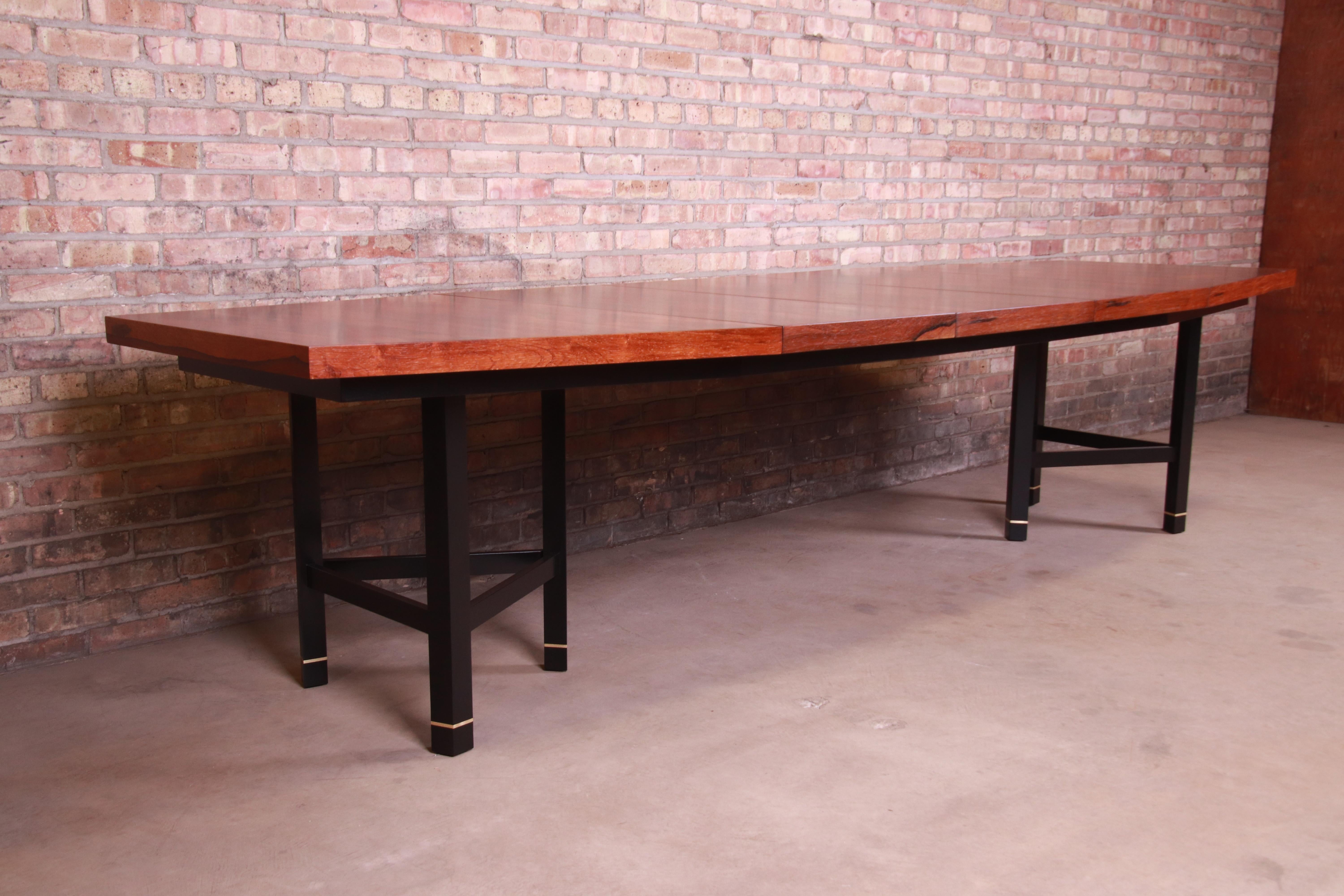 Mid-20th Century Harvey Probber Brazilian Rosewood Boat-Shaped Extension Dining Table, Restored For Sale