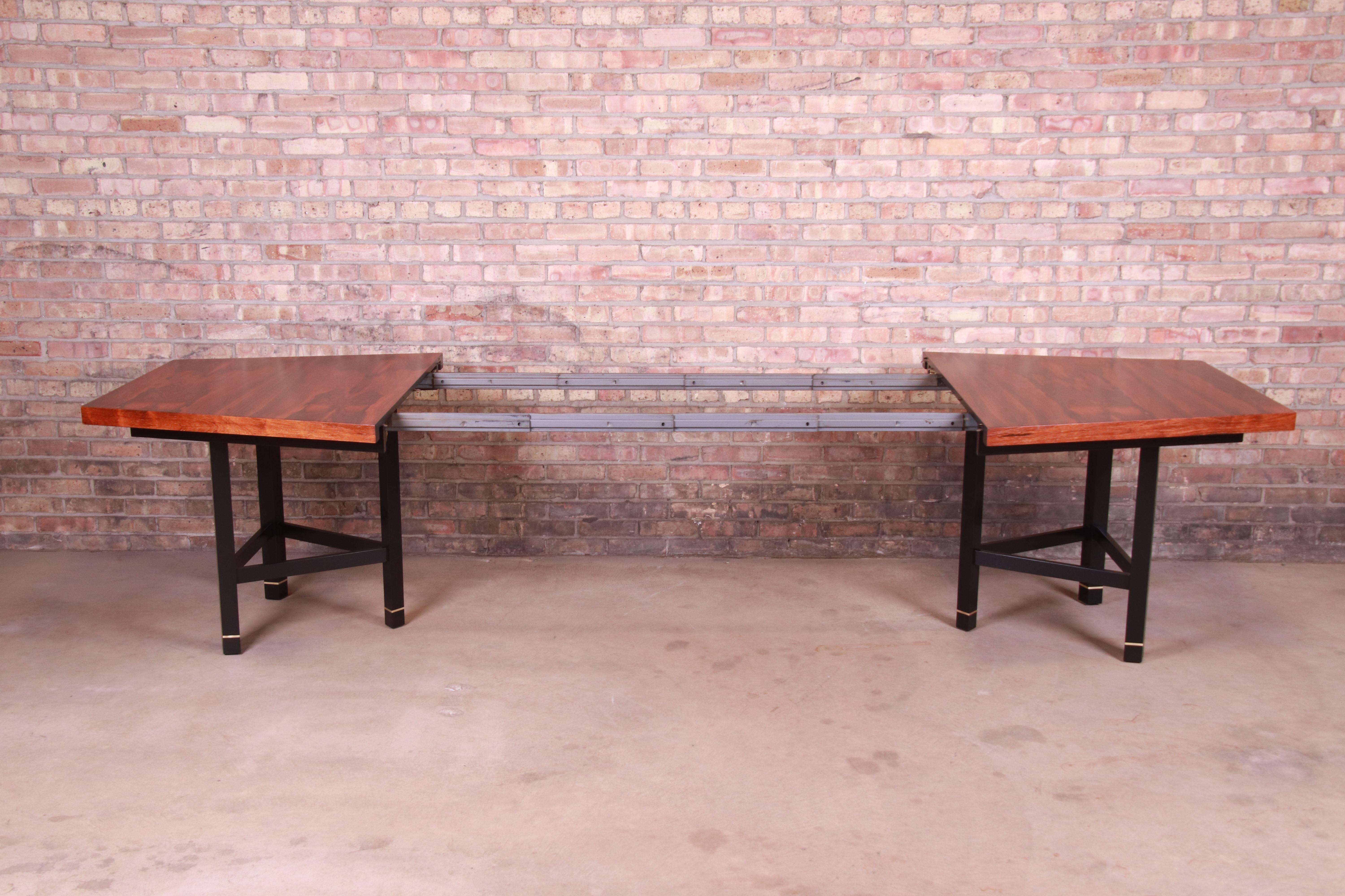 Harvey Probber Brazilian Rosewood Boat-Shaped Extension Dining Table, Restored For Sale 1