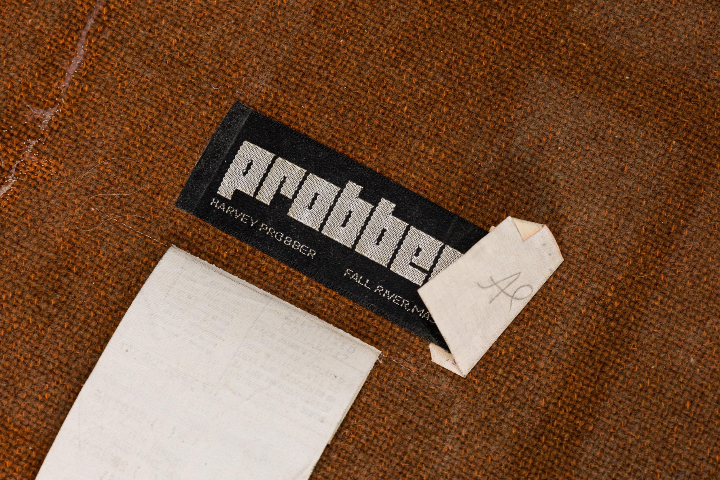 Harvey Probber Brown Vinyl Upholstered Swivel Cube Lounge / Armchair For Sale 3