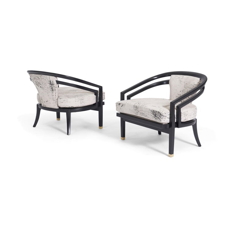 Mid-Century Modern Open Frame Lounge Chairs, Attributed to Harvey Probber For Sale