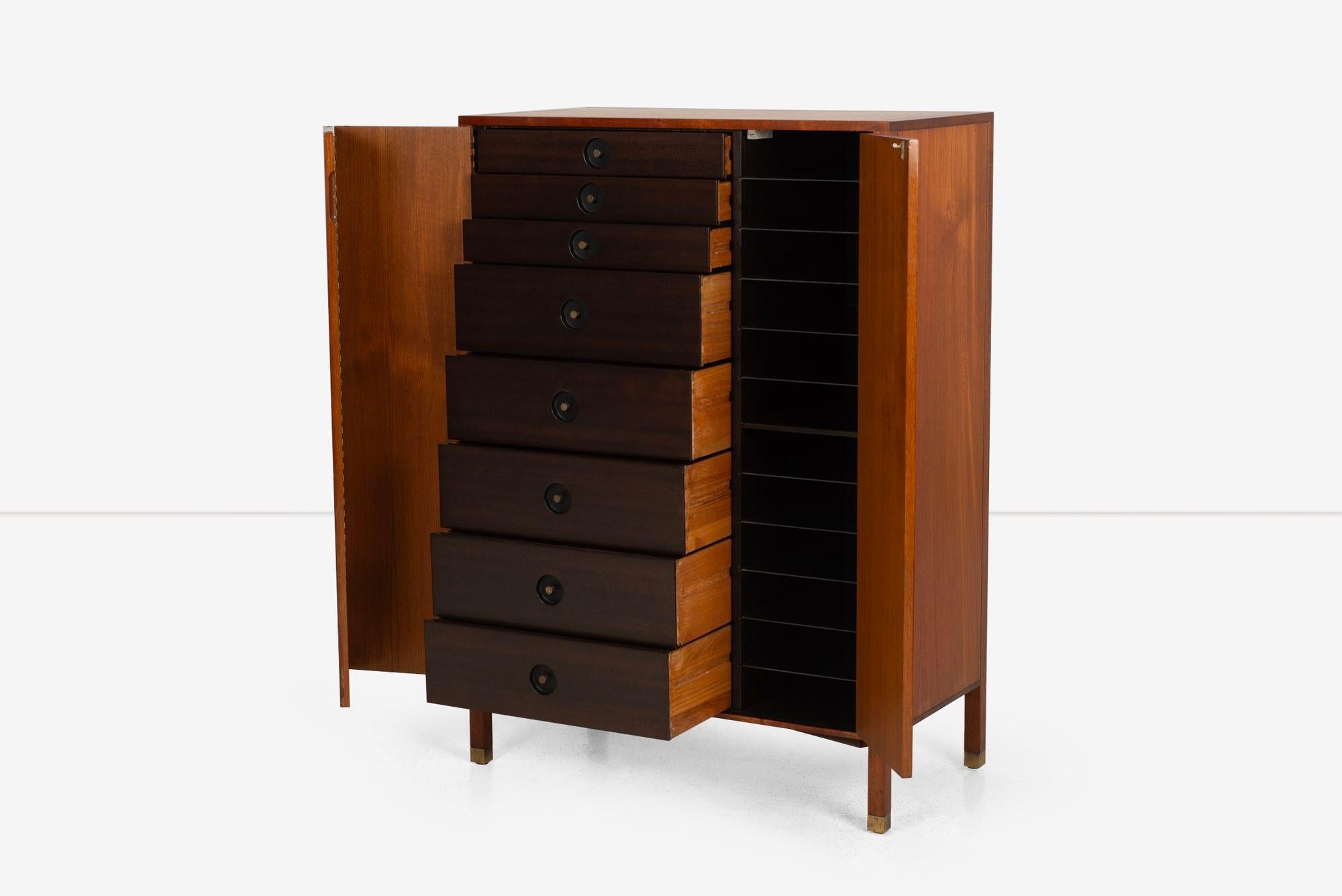 Oiled Harvey Probber Chest of Drawers / Tall Dresser 1965 For Sale