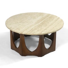 Harvey Probber Coffee Table with Travertine Top