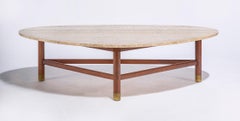 Harvey Probber Coffee Table with Travertine Top