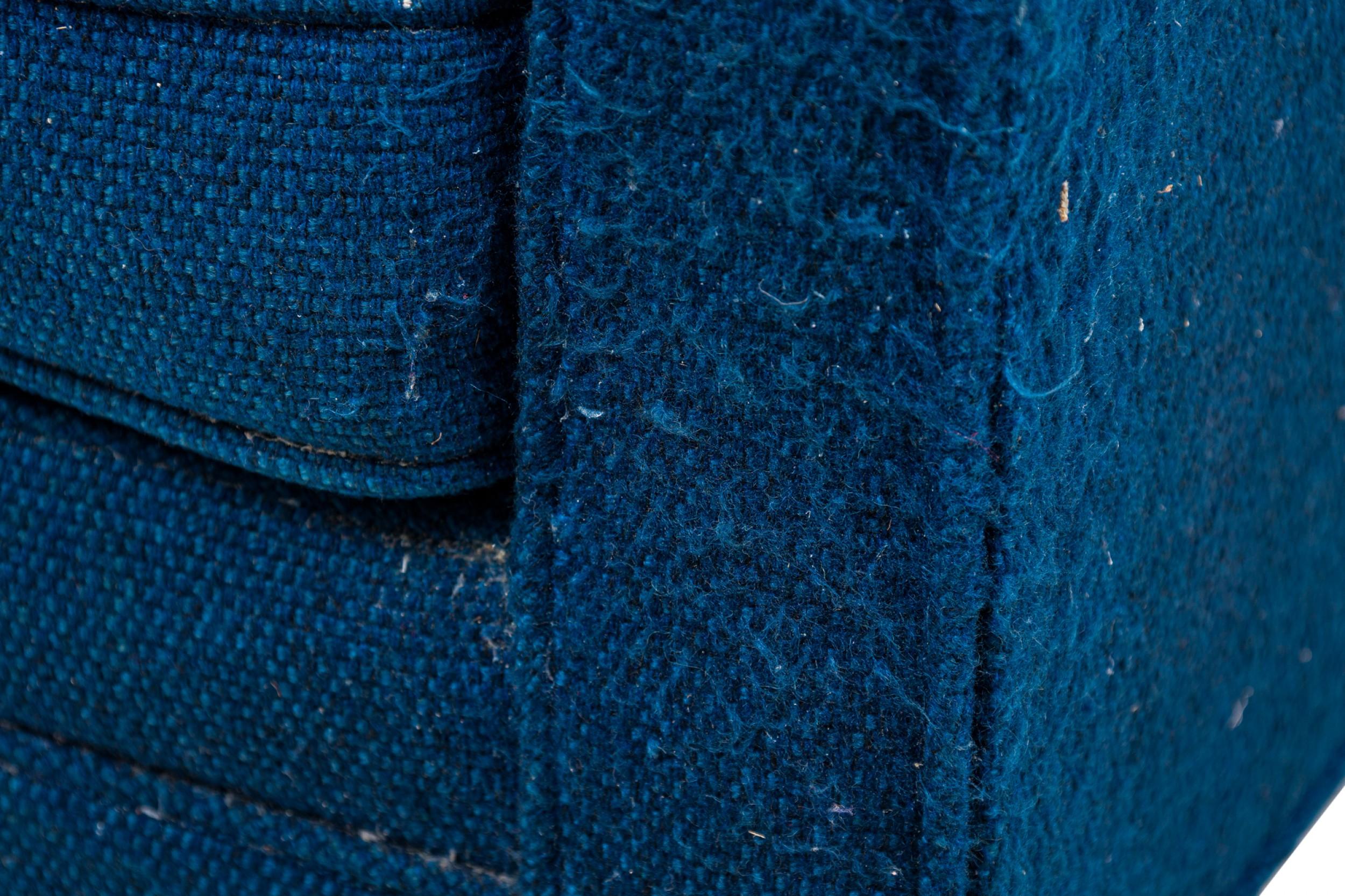 Harvey Probber Blaue gepolsterte Lounge-/Sessel aus strukturiertem Stoff in Würfelform im Angebot 4
