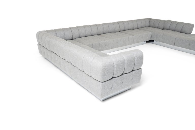 Fabric Harvey Probber Tufto Sectional Sofa For Sale