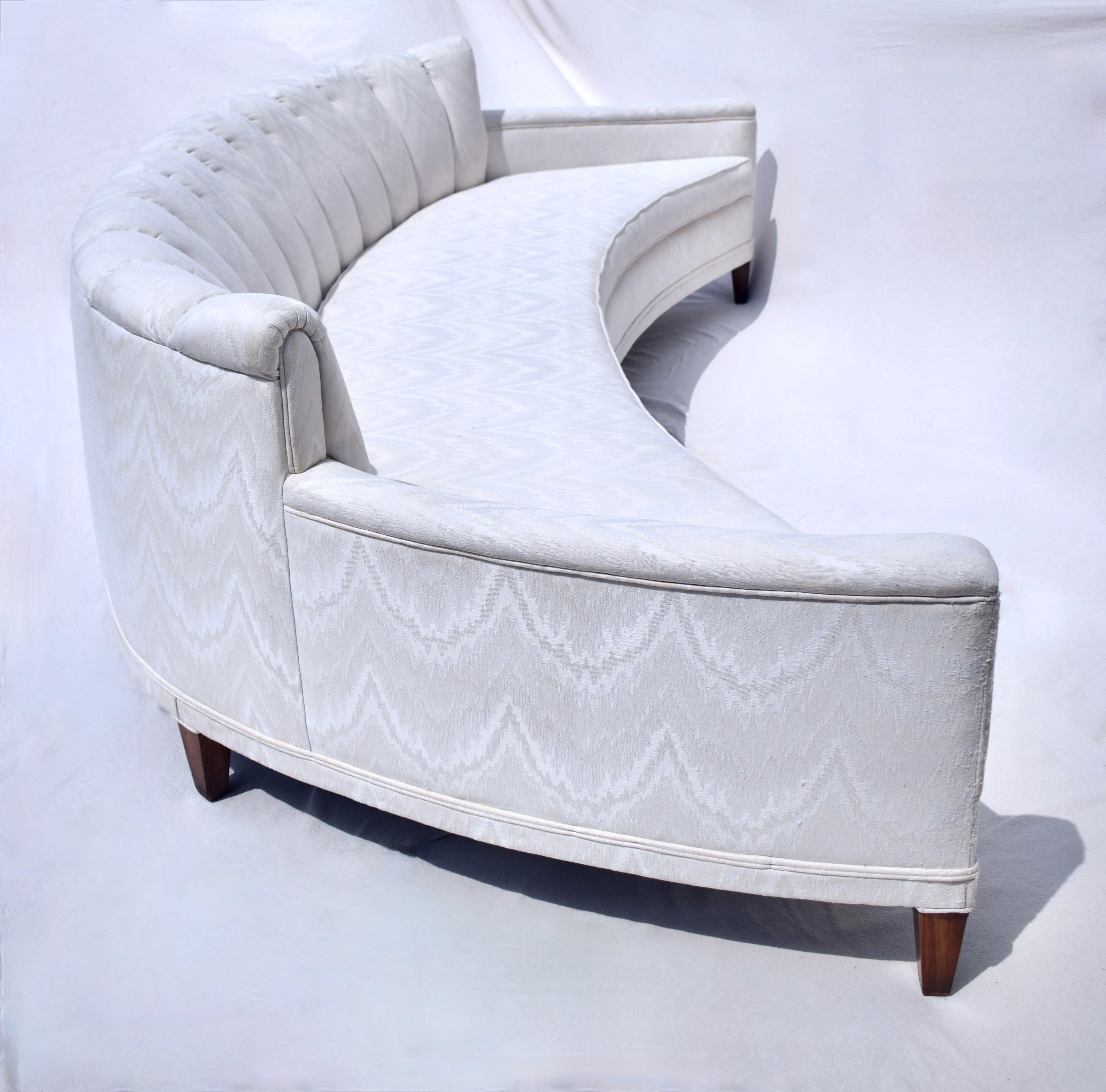 American Harvey Probber Curved Crescent Sofa, 1960s For Sale