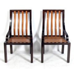 Four Mahogany and Caned Dining Chairs
