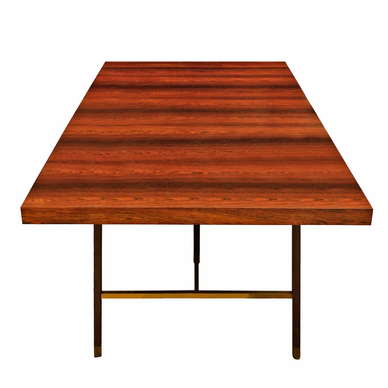 American Harvey Probber Dining Table With 2 Leaves In Brazilian Rosewood 1950s (Signed)