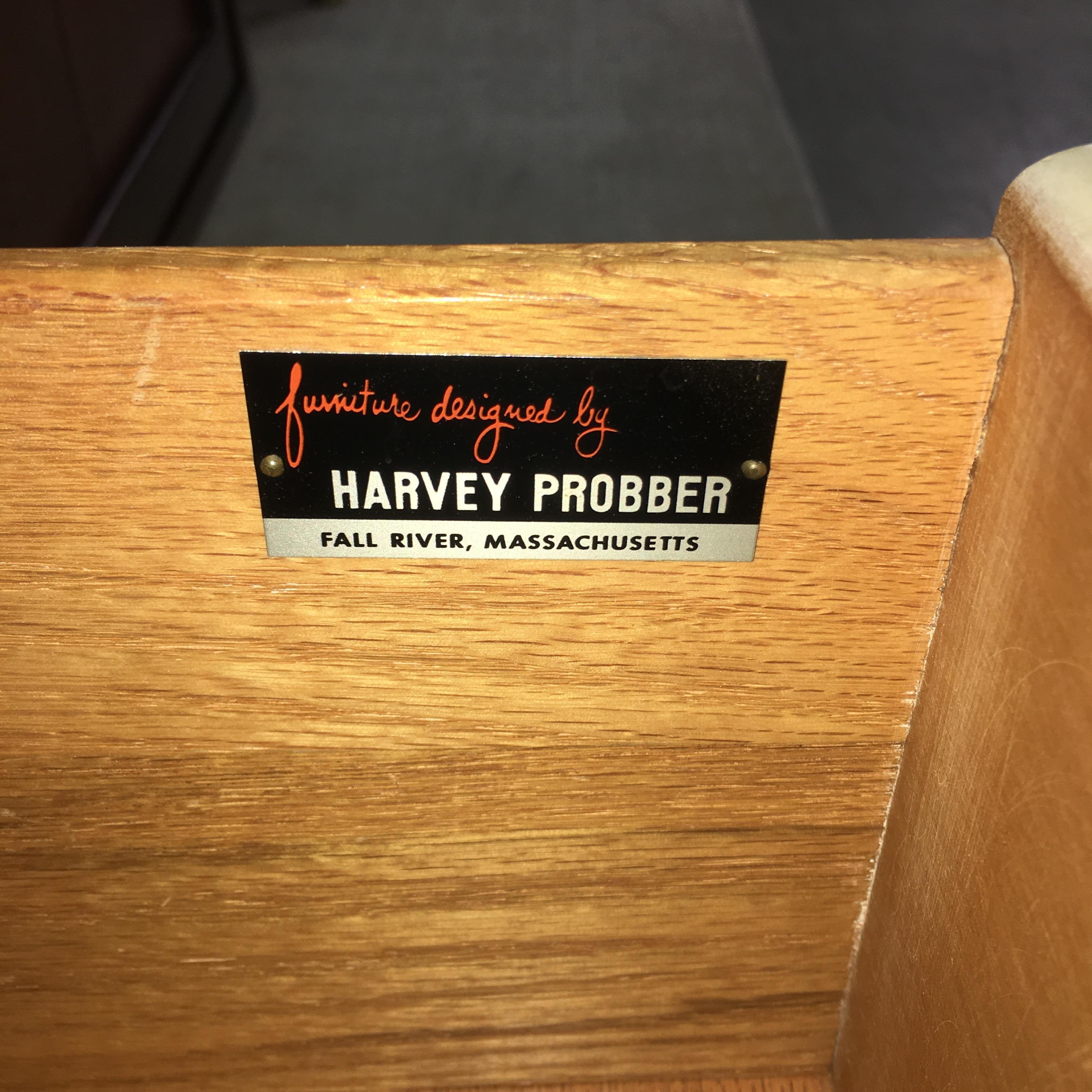 Harvey Probber Double Chest and Vanity with Leather and Brass For Sale 2