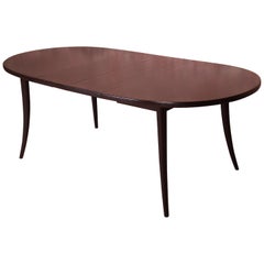 Harvey Probber Ebonized Mahogany Saber Leg Dining Table, Newly Refinished