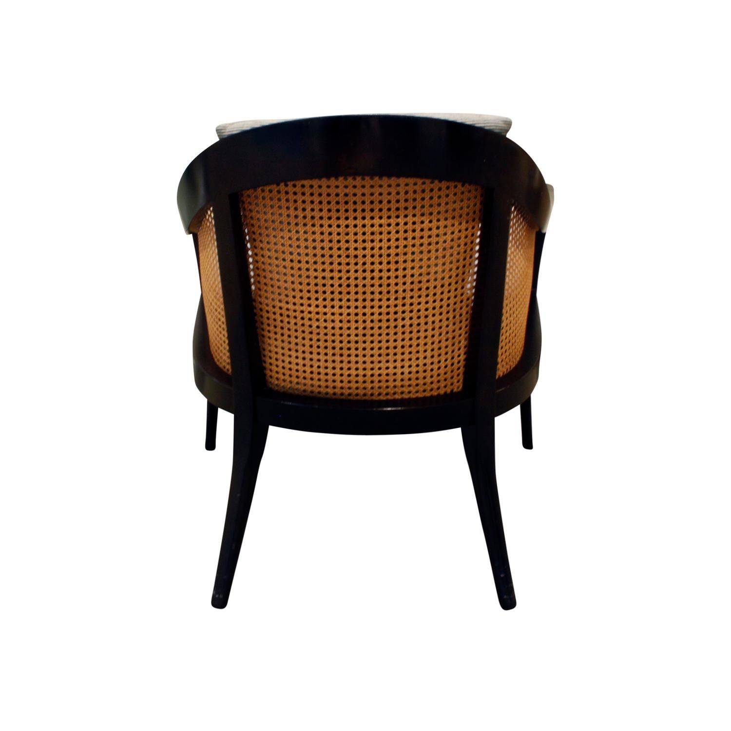 Hand-Crafted Harvey Probber Elegant Pair of Lounge Chairs with Caned Backs and Sides, 1950s