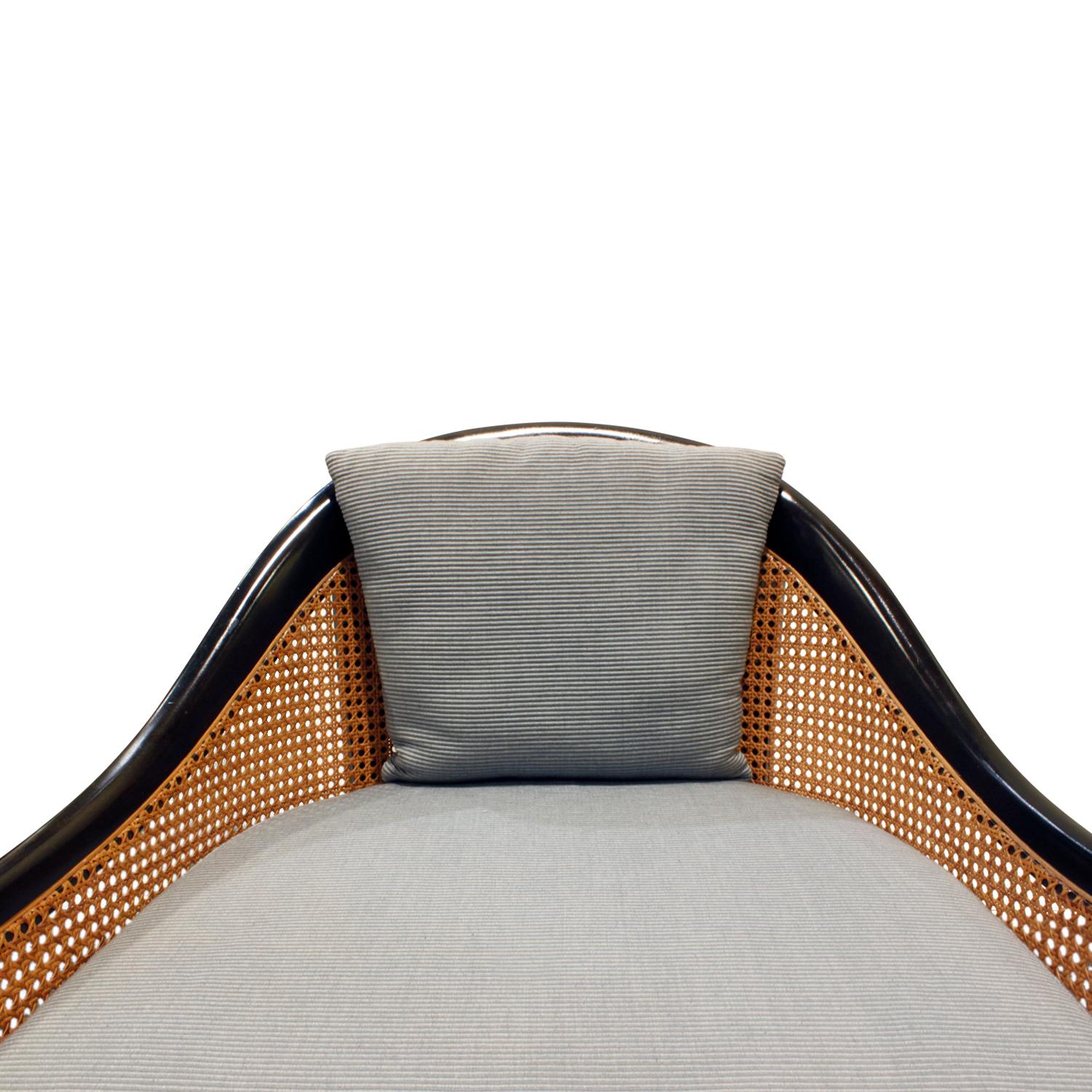 Mid-20th Century Harvey Probber Elegant Pair of Lounge Chairs with Caned Backs and Sides, 1950s
