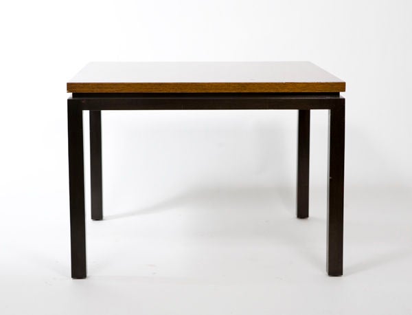 Large Harvey Probber rosewood and black lacquer end table.