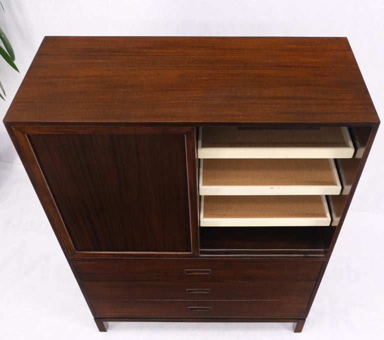 Harvey Probber Espresso Mahogany Sliding Doors 10 Drawers Gentlemen's