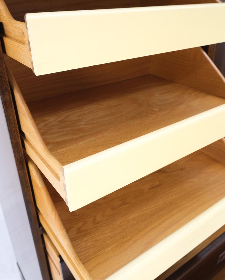 Harvey Probber Espresso Mahogany Sliding Doors 10 Drawers Gentlemen's