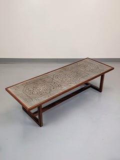 Harvey Probber Etched Metal Top Coffee Table Model #1322