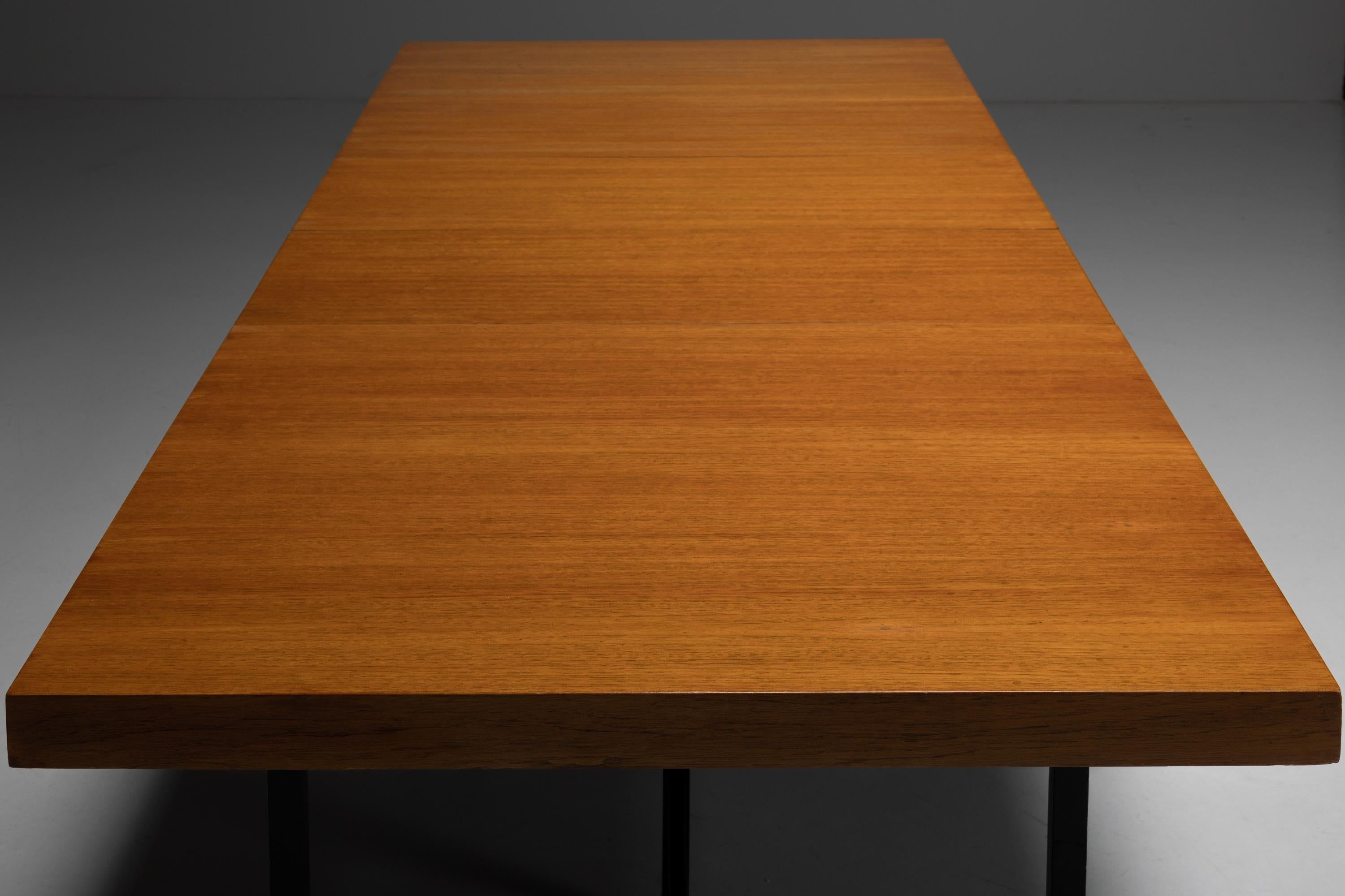 Brass Harvey Probber Extendable Dining Table, US, 1950s For Sale