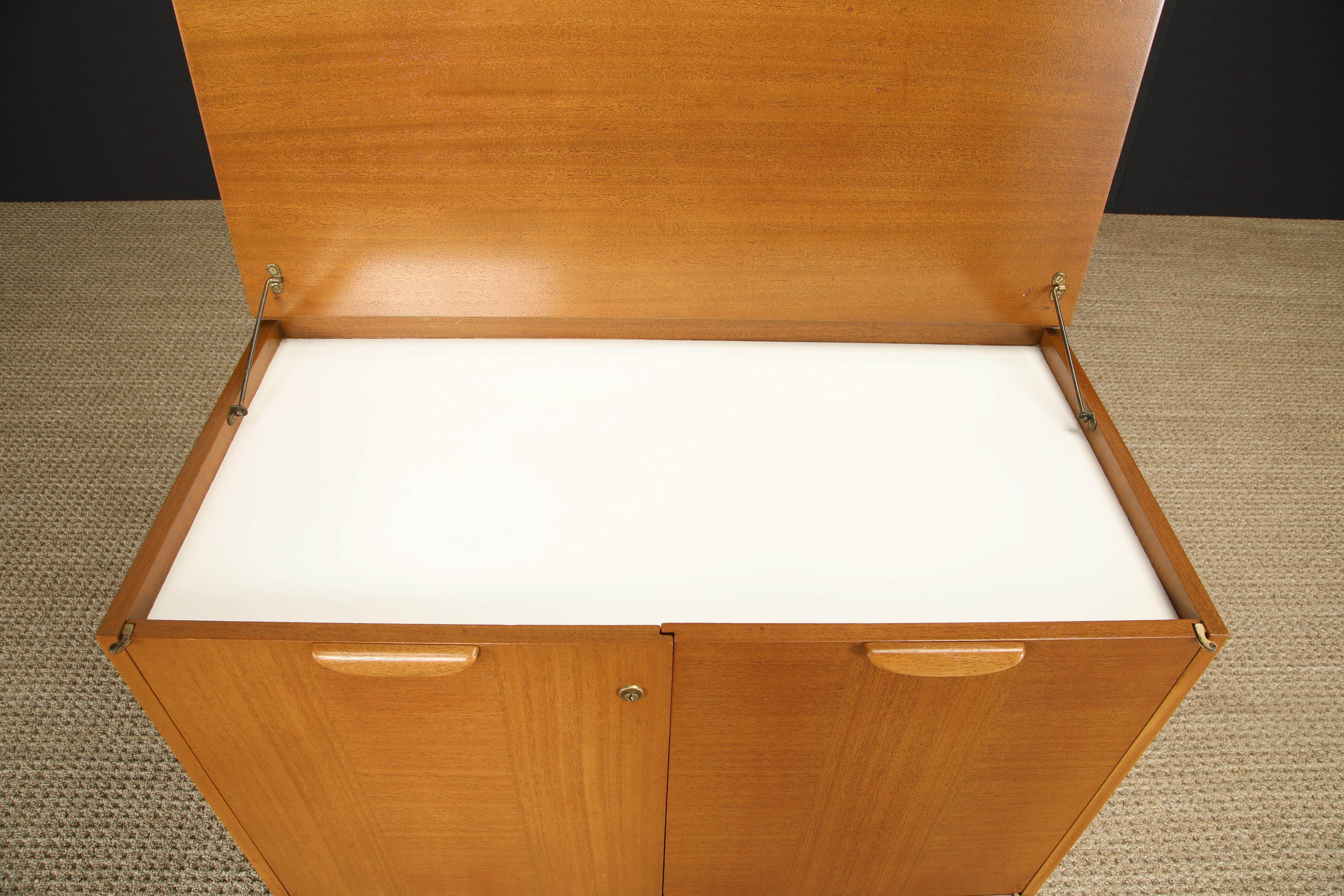 Formica Harvey Probber Flip-Top Bar Cabinet, 1950s, Refinished For Sale