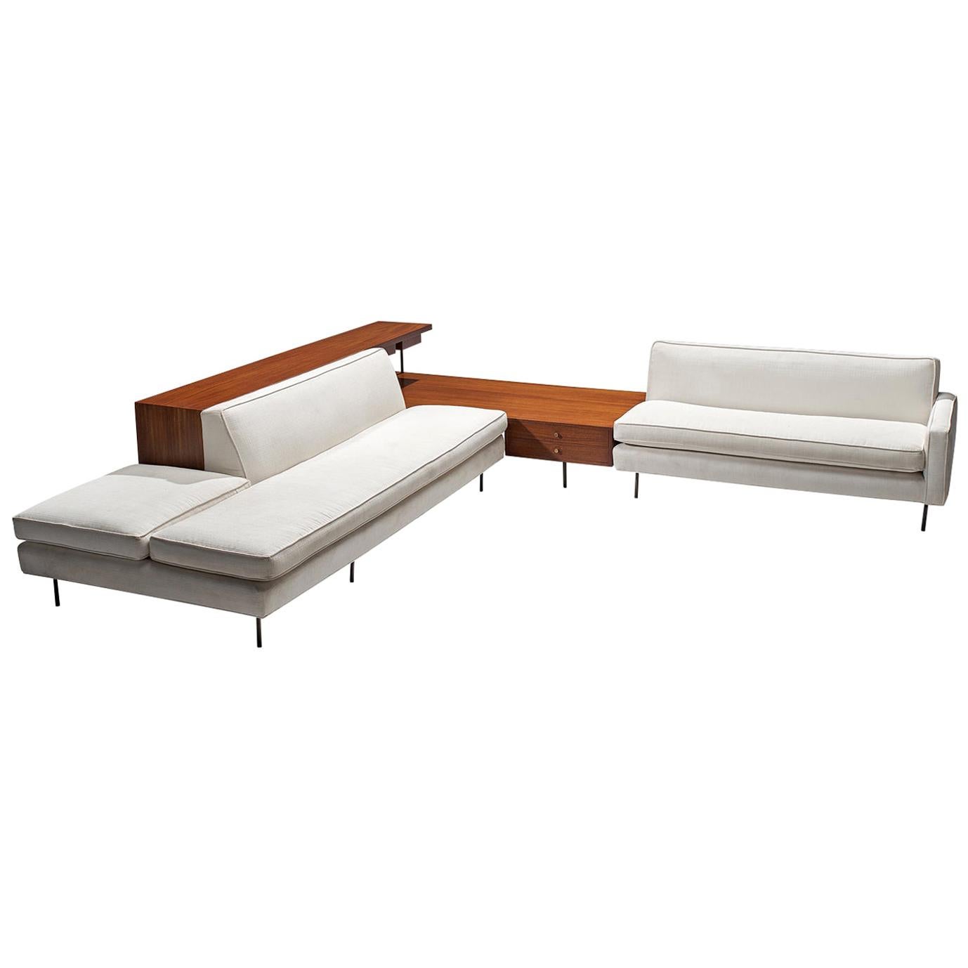 Harvey Probber Free-Standing Sectional Sofa Unit in Mahogany