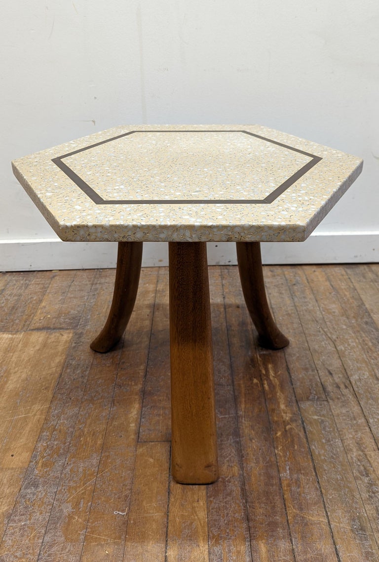 Mid-20th Century Harvey Probber Hexagon Terrazzo Side Table For Sale