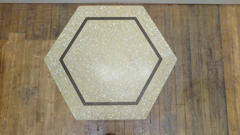 Harvey Probber Hexagon Terrazzo Side Table For Sale 1
