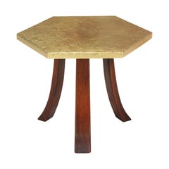 Harvey Probber Hexagonal Brass Top Side Table